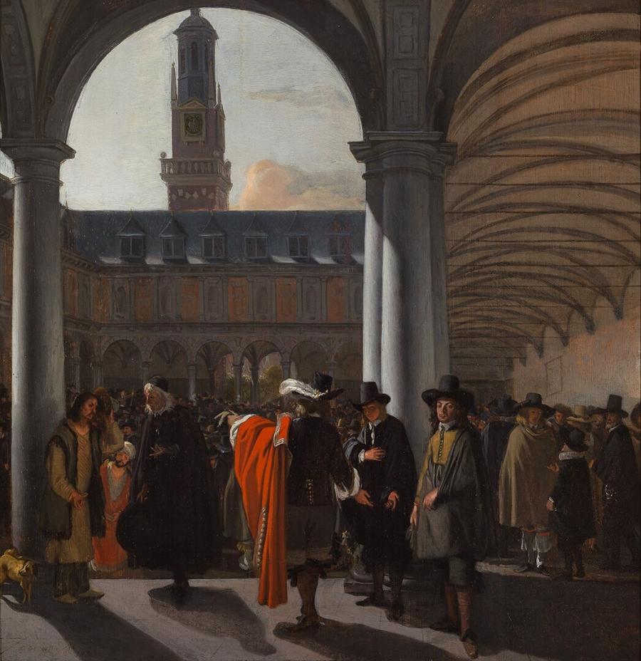 The courtyard of Amsterdam’s exchange. Painting by Emanuel de Witte, 1653.